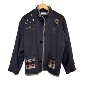 VTG Marylou Ozbolt Storer Wool Gray Coat Women’s Medium Made In USA Wearable Art